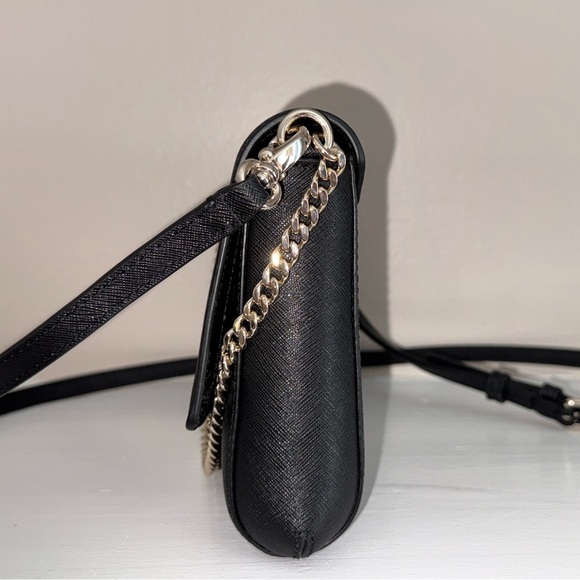 Kate Spade NWT Greer Saffiano black leather gold chain crossbody bag - Picture 8 of 13